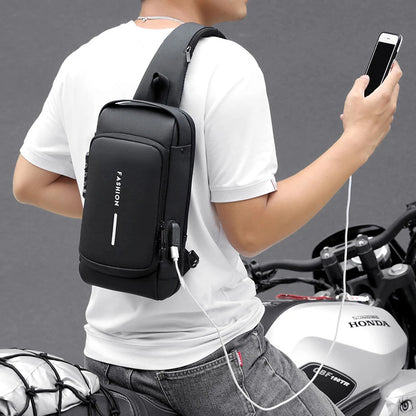 Multifunction Anti-Theft USB Crossbody Bag – Waterproof Travel Sling Chest Pack with USB Charging Port