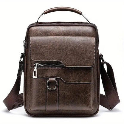 PU Leather Shoulder Bag – Business Crossbody Messenger Bag for 9.7” iPad & Travel Essentials