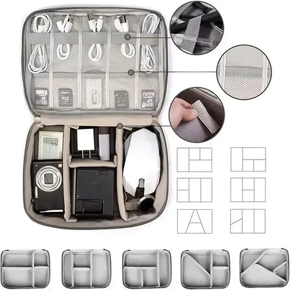 Waterproof Digital Cable Organizer Bag – Portable Travel Storage Case for Chargers, USB Cables & Accessories