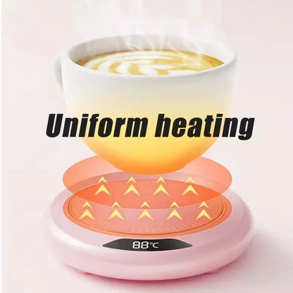 Smart USB Cup Warmer with 3 Temperature Settings – Coffee Mug Heating Coaster for Winter Beverages – HAOYUNMA Hot Plate for Tea, Milk, Water