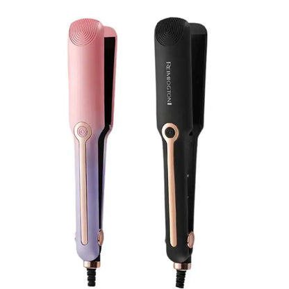 2-in-1 Negative Ion Hair Straightener & Curling Iron – Ceramic Wide Plate Flat Iron, Adjustable Temperature, Frizz-Free Styling