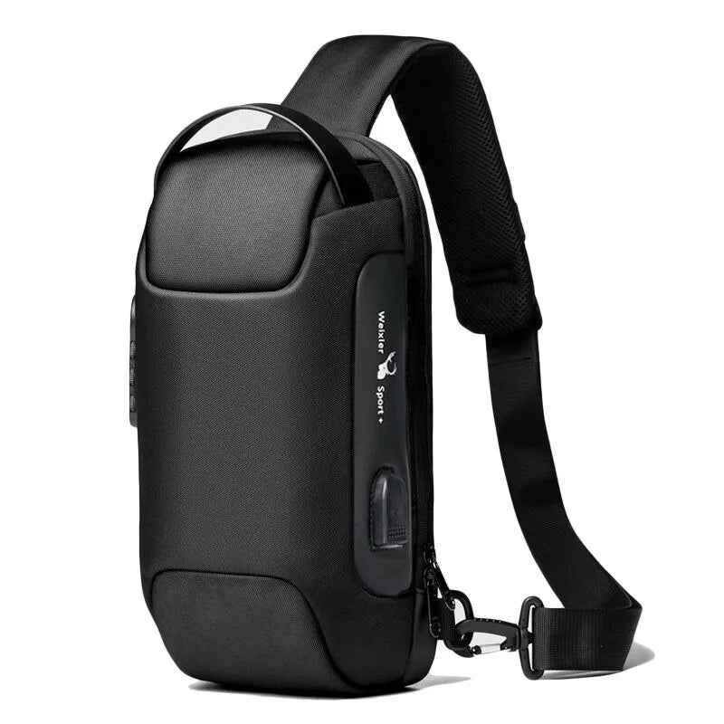 Anti-Theft USB Crossbody Chest Bag – Waterproof Oxford Travel Sling Pack
