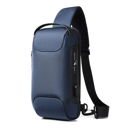 Anti-Theft USB Crossbody Chest Bag – Waterproof Oxford Travel Sling Pack