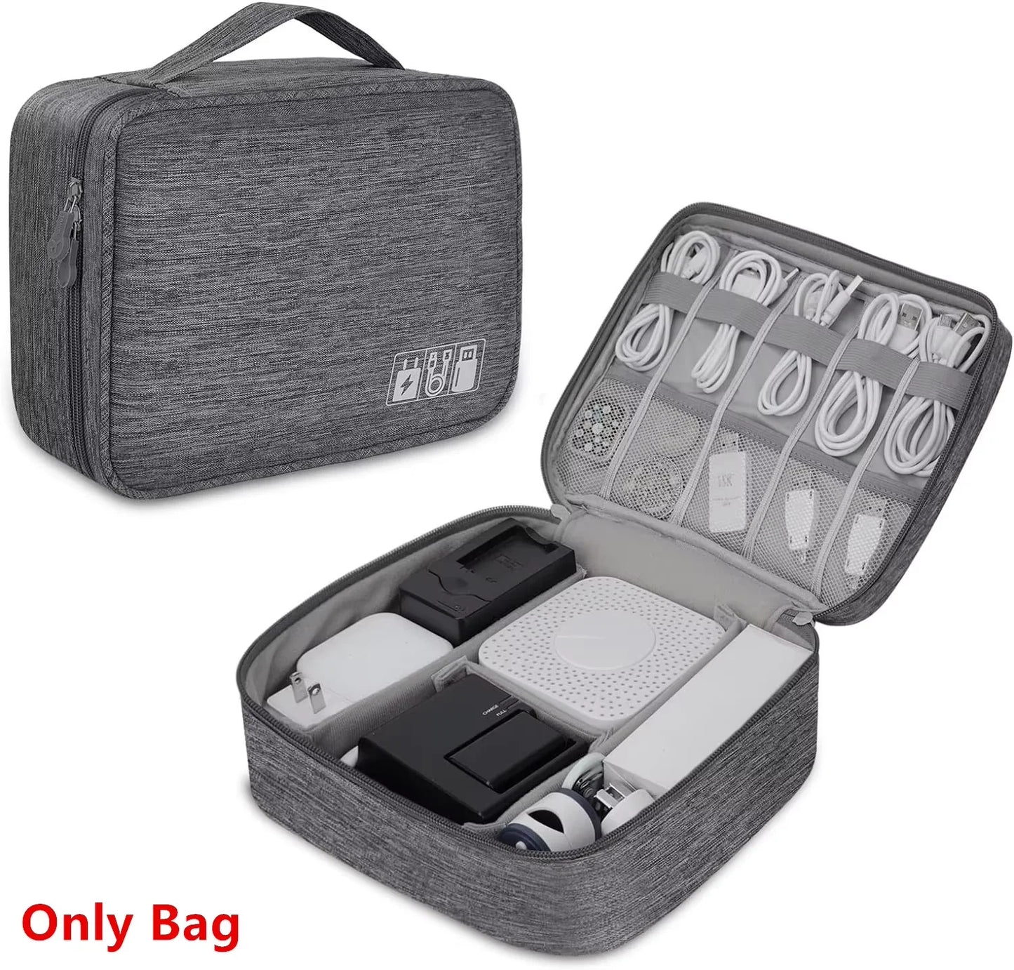 Waterproof Digital Cable Organizer Bag – Portable Travel Storage Case for Chargers, USB Cables & Accessories