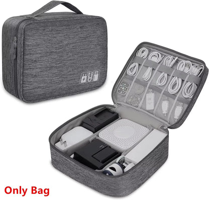 Waterproof Digital Cable Organizer Bag – Portable Travel Storage Case for Chargers, USB Cables & Accessories