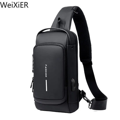 Multifunction Anti-Theft USB Crossbody Bag – Waterproof Travel Sling Chest Pack with USB Charging Port