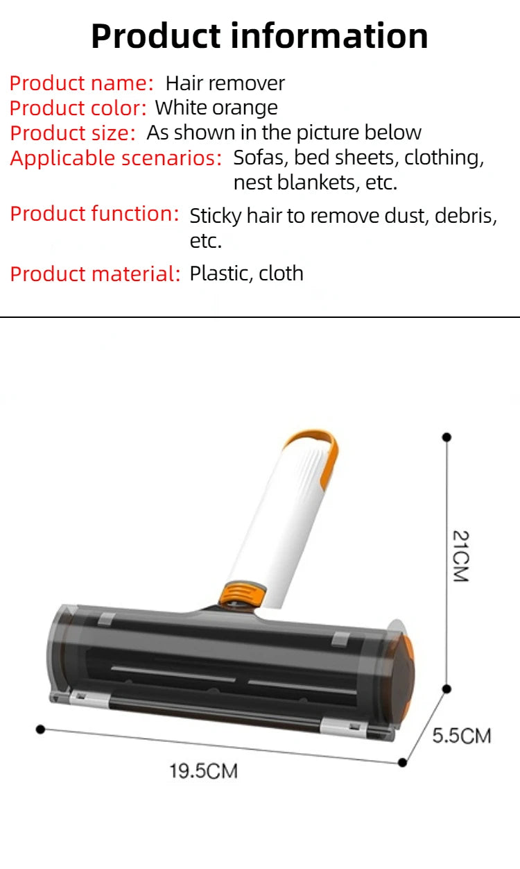 Portable Pet Hair Remover Roller – Reusable & Washable Lint Cleaner for Clothes, Furniture & Car (Dog & Cat Hair)