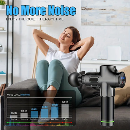 Professional LCD Massage Gun – 99-Speed Deep Tissue Muscle Massager with 6 Heads & Carrying Case