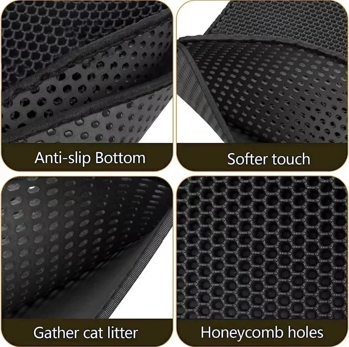 Double-Layer Cat Litter Mat – Non-Slip, Waterproof & Durable Mat for Trapping Litter – Ideal for Use Under Cat Litter Boxes