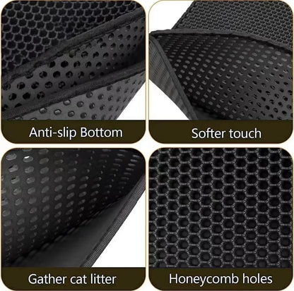 Double-Layer Cat Litter Mat – Non-Slip, Waterproof & Durable Mat for Trapping Litter – Ideal for Use Under Cat Litter Boxes