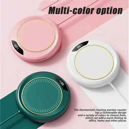 Smart USB Cup Warmer with 3 Temperature Settings – Coffee Mug Heating Coaster for Winter Beverages – HAOYUNMA Hot Plate for Tea, Milk, Water