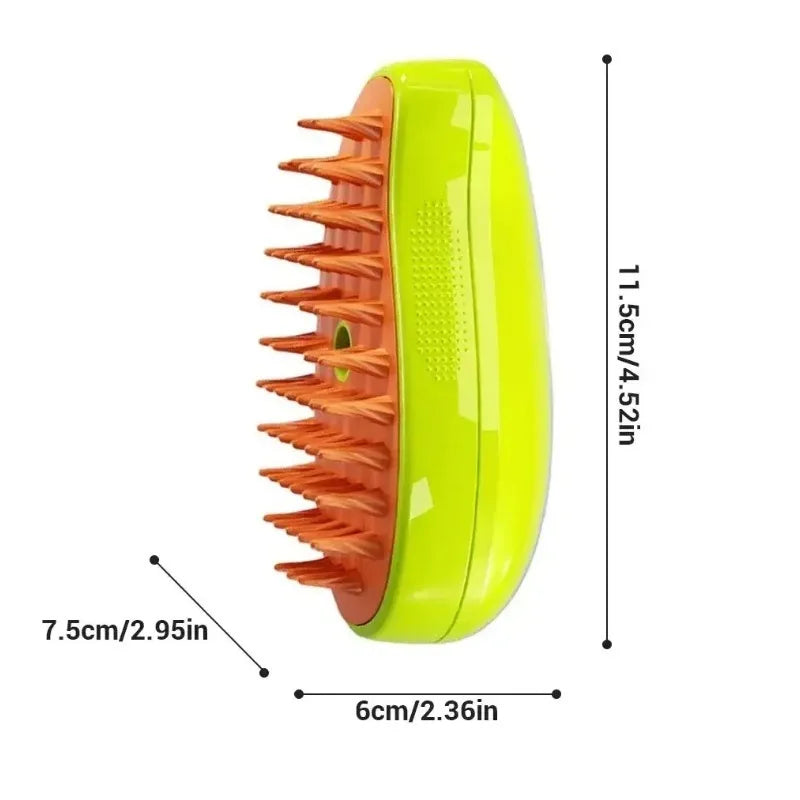 3-in-1 Electric Pet Steam Brush – Grooming Comb with Spray, Massage & Hair Removal for Cats and Dogs, Retractable Handle Design