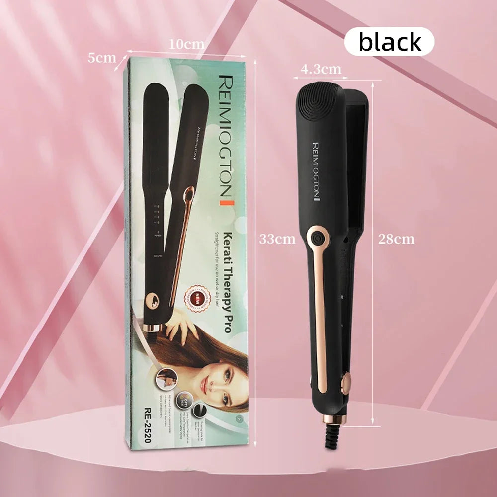2-in-1 Negative Ion Hair Straightener & Curling Iron – Ceramic Wide Plate Flat Iron, Adjustable Temperature, Frizz-Free Styling