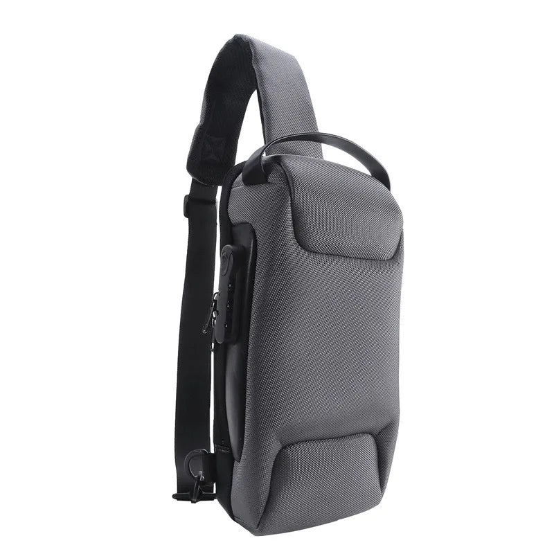 Anti-Theft USB Crossbody Chest Bag – Waterproof Oxford Travel Sling Pack