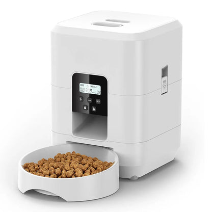 Smart Automatic Pet Feeder – Timed, Portion-Controlled Food Dispenser for Cats and Dogs with Built-in Slow Feeding Bowl