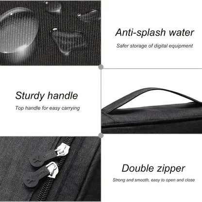 Waterproof Digital Cable Organizer Bag – Portable Travel Storage Case for Chargers, USB Cables & Accessories