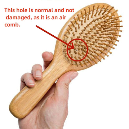 1PC Natural Bamboo Paddle Hair Brush – Anti-Hair Loss Massage Comb for Healthy Scalp & Hair Care, Wooden Detangling Brush