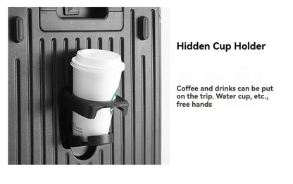 Smart Carry-On Luggage with USB Charging & Cup Holder – 20/24/26/28” Travel Suitcase
