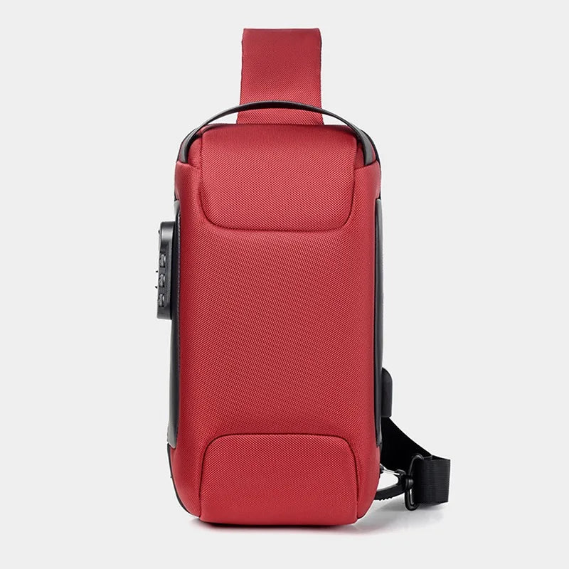 Anti-Theft USB Crossbody Chest Bag – Waterproof Oxford Travel Sling Pack