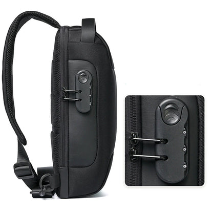 Anti-Theft USB Crossbody Chest Bag – Waterproof Oxford Travel Sling Pack