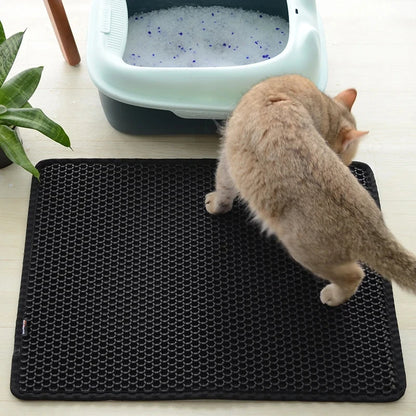 Double-Layer Cat Litter Mat – Non-Slip, Waterproof & Durable Mat for Trapping Litter – Ideal for Use Under Cat Litter Boxes