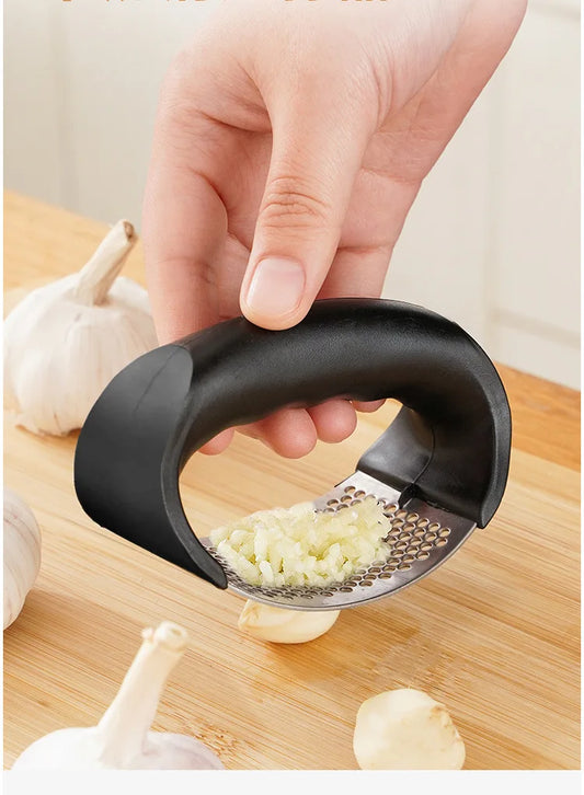 Stainless Steel Garlic Press Crusher – Manual Garlic Mincer and Chopping Tool for Fruits & Vegetables – XMSJ Kitchen Gadget