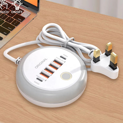 50W 6-Port USB Fast Charging Station – Quick Charge 3.0 for iPhone, Samsung, Xiaomi & More