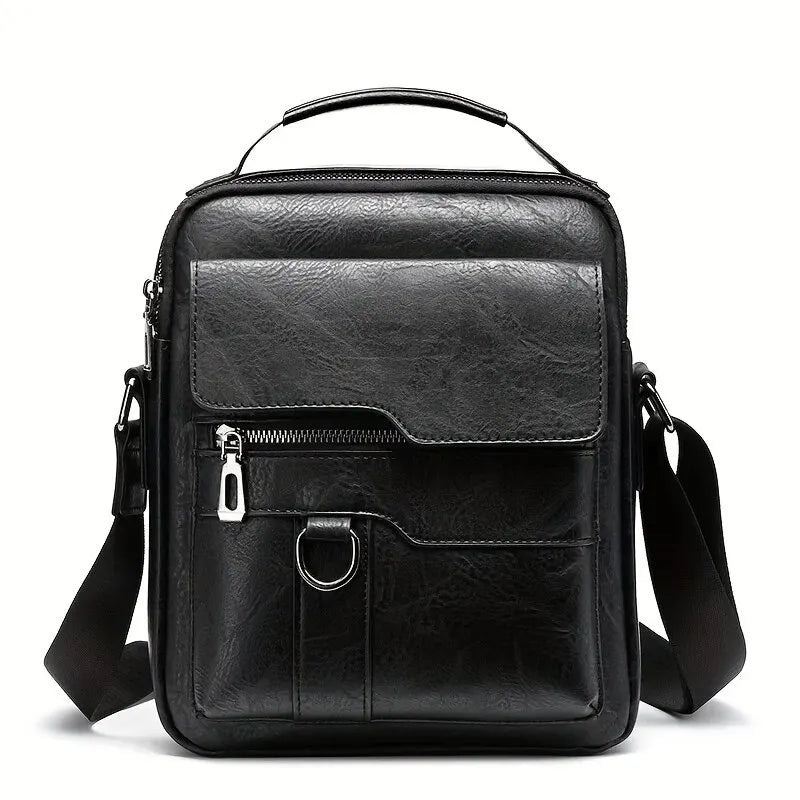 PU Leather Shoulder Bag – Business Crossbody Messenger Bag for 9.7” iPad & Travel Essentials