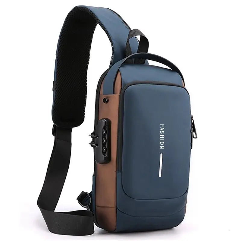 Multifunction Anti-Theft USB Crossbody Bag – Waterproof Travel Sling Chest Pack with USB Charging Port