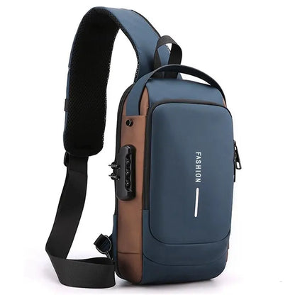 Multifunction Anti-Theft USB Crossbody Bag – Waterproof Travel Sling Chest Pack with USB Charging Port