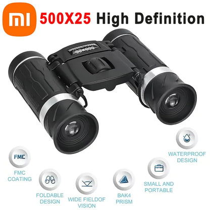 Xiaomi 500X25 High Magnification Portable Binoculars – Compact Outdoor Telescope for Hiking, Bird Watching & Photography