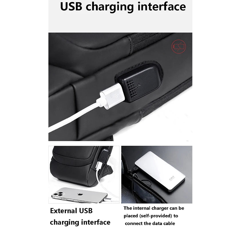 Multifunction Anti-Theft USB Crossbody Bag – Waterproof Travel Sling Chest Pack with USB Charging Port