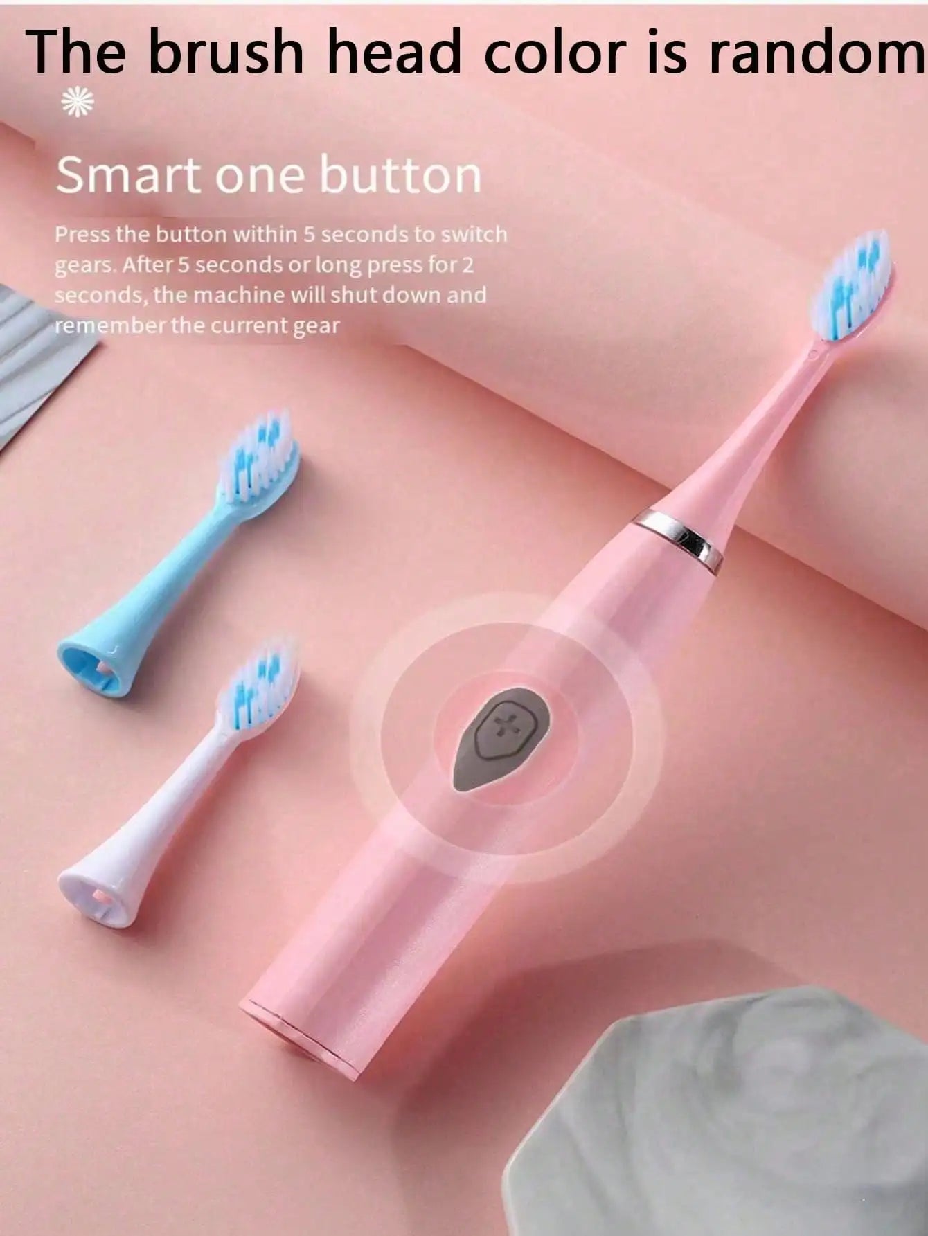 Electric Toothbrush for Adults – Soft DuPont Bristles, Portable Battery Powered, IPX6 Waterproof – Intelligent Oral Care for Daily Use
