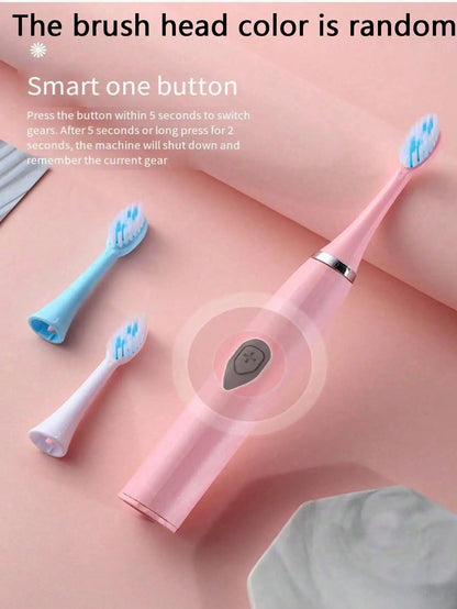 Electric Toothbrush for Adults – Soft DuPont Bristles, Portable Battery Powered, IPX6 Waterproof – Intelligent Oral Care for Daily Use