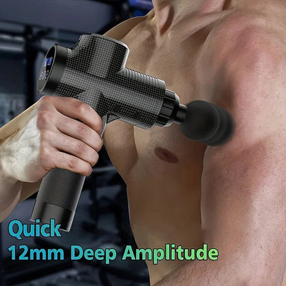 Professional LCD Massage Gun – 99-Speed Deep Tissue Muscle Massager with 6 Heads & Carrying Case