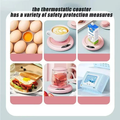 Smart USB Cup Warmer with 3 Temperature Settings – Coffee Mug Heating Coaster for Winter Beverages – HAOYUNMA Hot Plate for Tea, Milk, Water