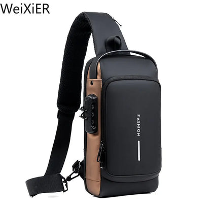 Multifunction Anti-Theft USB Crossbody Bag – Waterproof Travel Sling Chest Pack with USB Charging Port