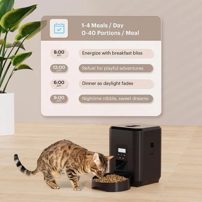 Smart Automatic Pet Feeder – Timed, Portion-Controlled Food Dispenser for Cats and Dogs with Built-in Slow Feeding Bowl