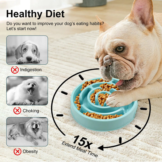 Non-Slip Slow Feeder Bowl for Dogs and Cats – Durable Design to Promote Healthy Eating Habits – Suitable for All Pet Sizes