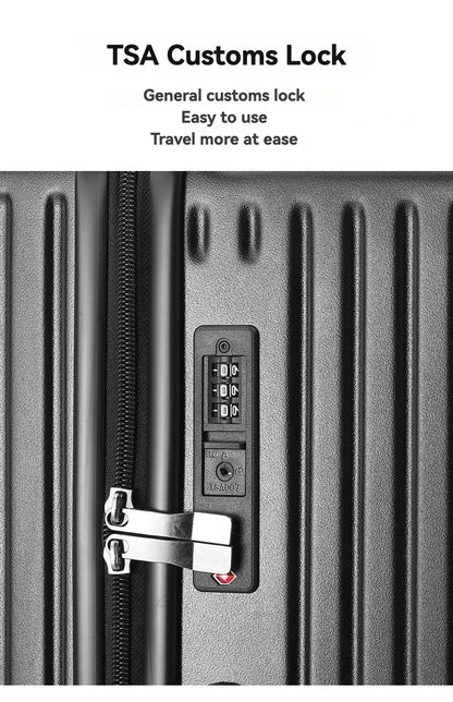 Smart Carry-On Luggage with USB Charging & Cup Holder – 20/24/26/28” Travel Suitcase