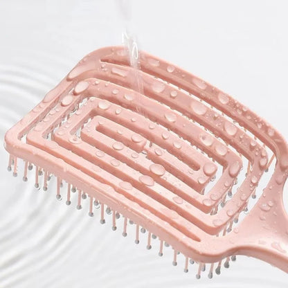 Elastic Hollow Out Massage Hair Comb – Detangling Brush for Fast Blow Drying & Scalp Stimulation, 1Pc Styling Tool