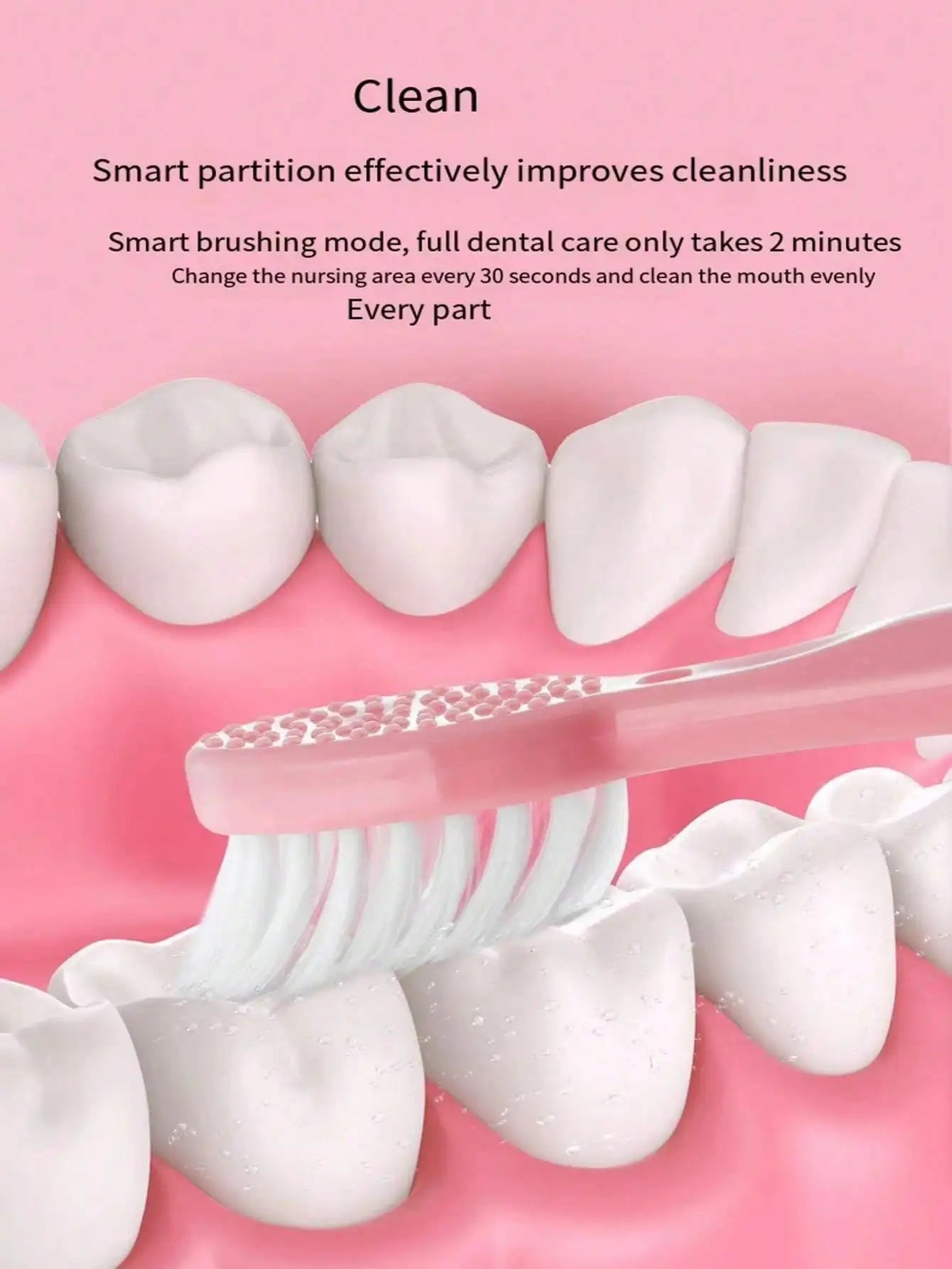 Electric Toothbrush for Adults – Soft DuPont Bristles, Portable Battery Powered, IPX6 Waterproof – Intelligent Oral Care for Daily Use