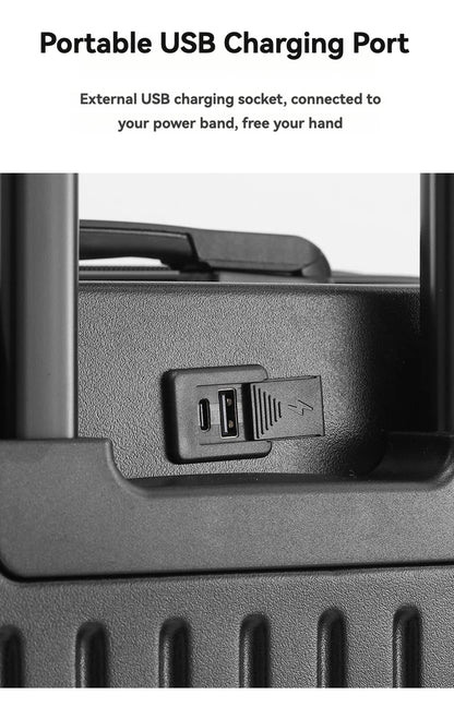Smart Carry-On Luggage with USB Charging & Cup Holder – 20/24/26/28” Travel Suitcase