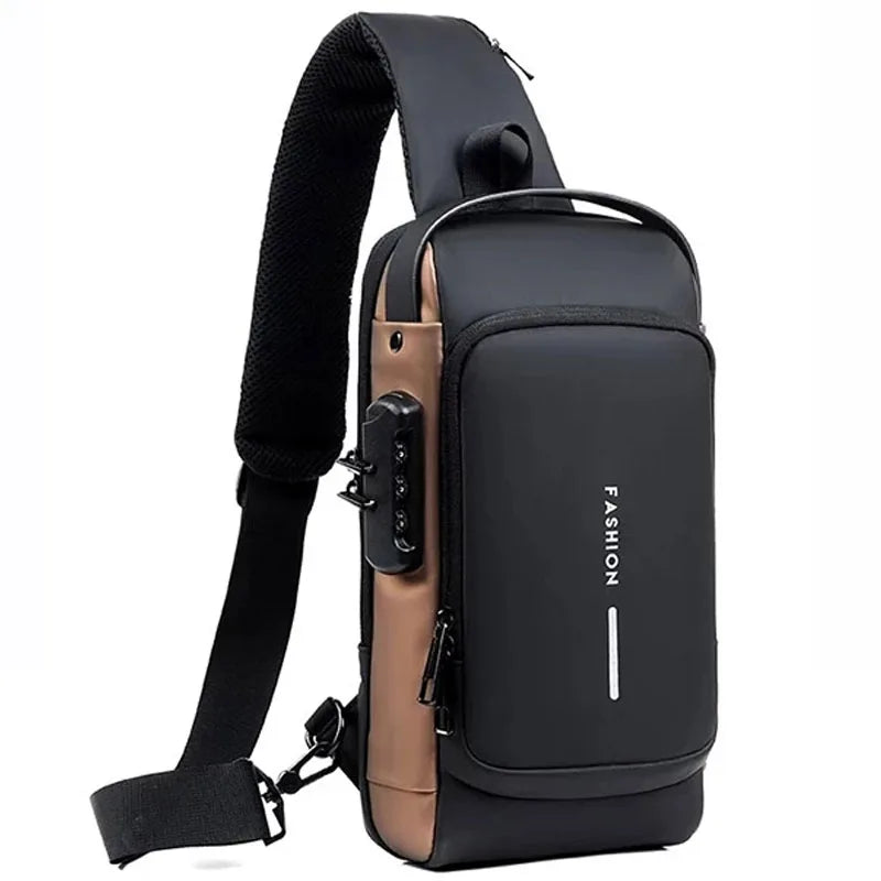 Multifunction Anti-Theft USB Crossbody Bag – Waterproof Travel Sling Chest Pack with USB Charging Port