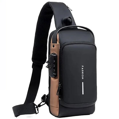 Multifunction Anti-Theft USB Crossbody Bag – Waterproof Travel Sling Chest Pack with USB Charging Port