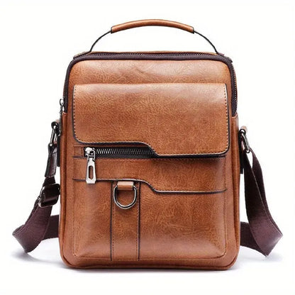 PU Leather Shoulder Bag – Business Crossbody Messenger Bag for 9.7” iPad & Travel Essentials