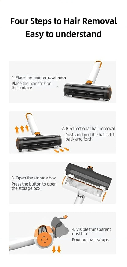 Portable Pet Hair Remover Roller – Reusable & Washable Lint Cleaner for Clothes, Furniture & Car (Dog & Cat Hair)