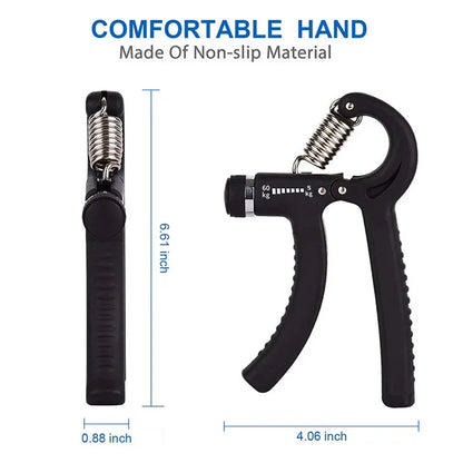Adjustable Hand Grip Strengthener (10–60kg) – R-Shaped Spring Wrist & Finger Trainer for Muscle Building & Rehab