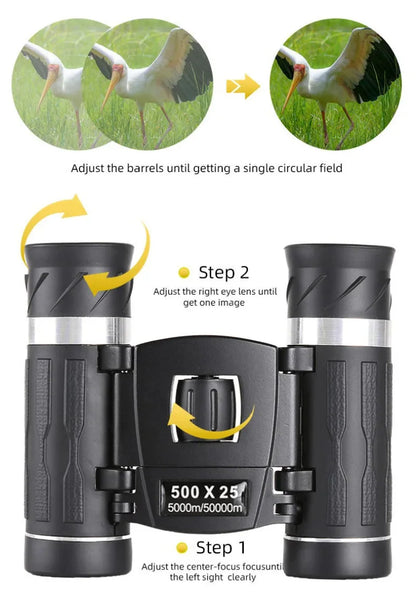 Xiaomi 500X25 High Magnification Portable Binoculars – Compact Outdoor Telescope for Hiking, Bird Watching & Photography
