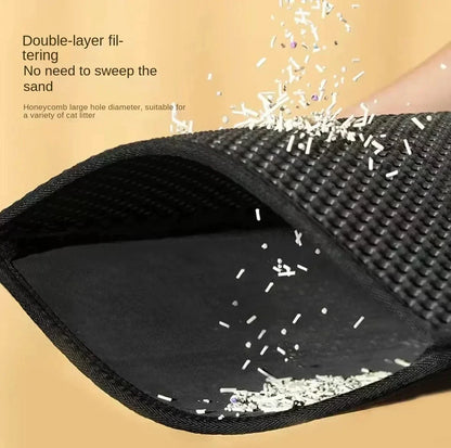 Double-Layer Cat Litter Mat – Non-Slip, Waterproof & Durable Mat for Trapping Litter – Ideal for Use Under Cat Litter Boxes